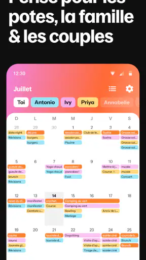 Howbout : calendrier partagé screenshot
