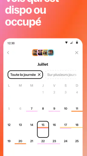 Howbout : calendrier partagé screenshot