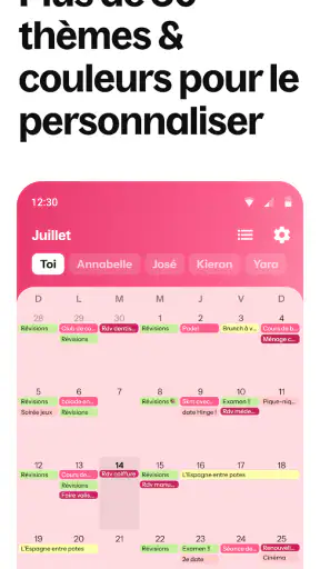 Howbout : calendrier partagé screenshot