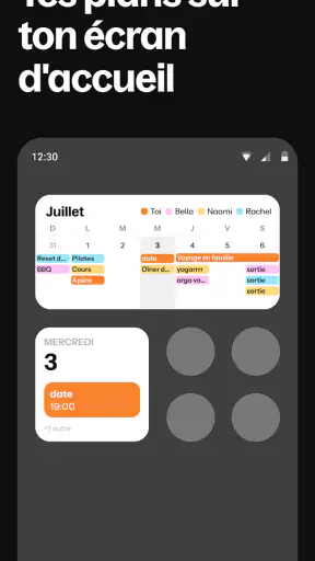 Howbout : calendrier partagé screenshot