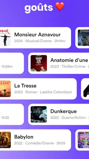 Memorizer: films livres séries screenshot