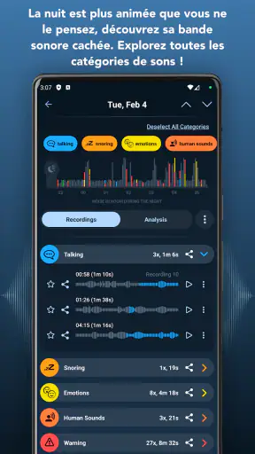 Enregistreur sommeil et cycle screenshot