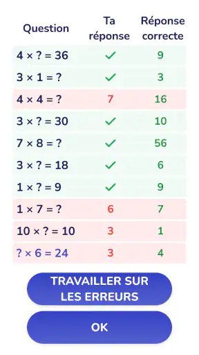 Table de multiplication - Math screenshot