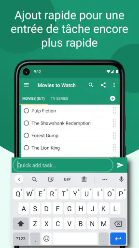 Tâches : liste de tâches screenshot