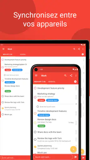 Tâches : liste de tâches screenshot