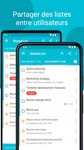 Tâches : liste de tâches screenshot