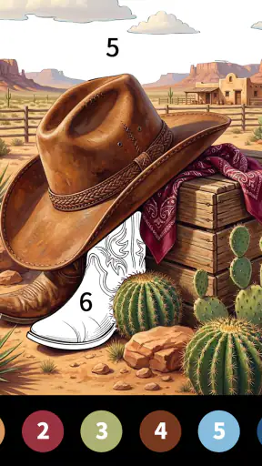 Wild West Color by Number Book screenshot
