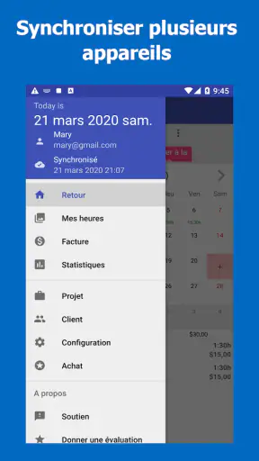 WorkLog: Feuille temps Facture screenshot