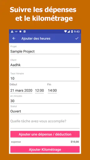 WorkLog: Feuille temps Facture screenshot