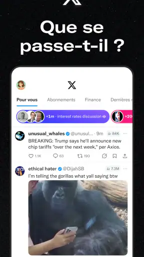 X (anciennement Twitter) screenshot