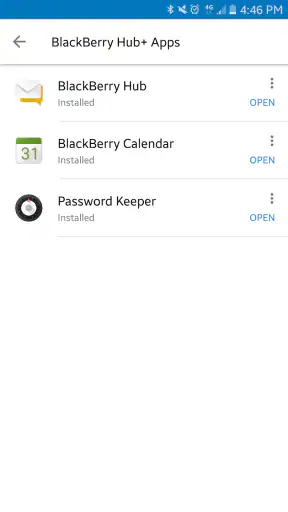 " BlackBerry Hub+サービス" screenshot
