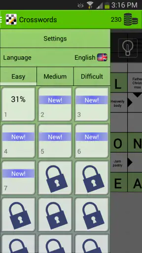 Crosswords screenshot
