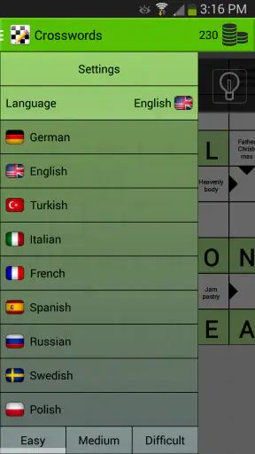 Crosswords screenshot