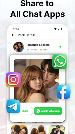Love Romantic Kiss WAStickers screenshot