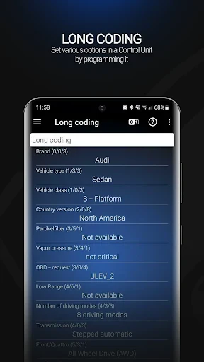 OBDeleven VAG car diagnostics screenshot