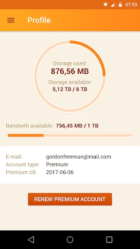 Rapidgator.netファイルマネージャ screenshot