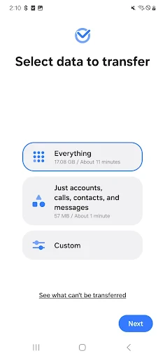 Samsung Smart Switch Mobile screenshot