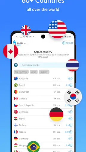 SMSPVA - Receive SMS Online screenshot