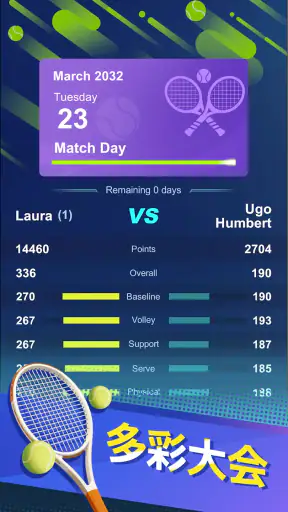Tennis rising star screenshot