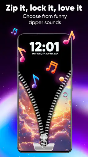 ジッパーロック画面の壁紙 : Zip Theme screenshot