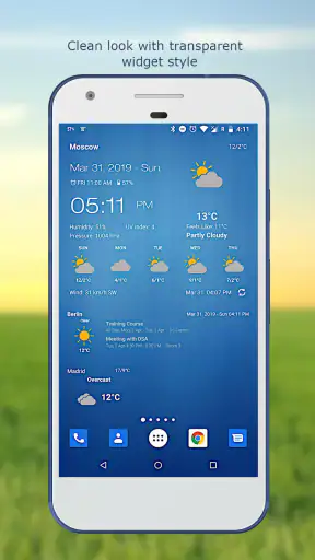 アンドロイドのための天気 & 時計ウィジェット (天気予報) screenshot