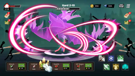 スティックマン対モンスター: Idle RPG screenshot