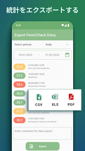 体温管理＆体温メモ＆体温記録アプリ ❘ フィーバートラッカー screenshot