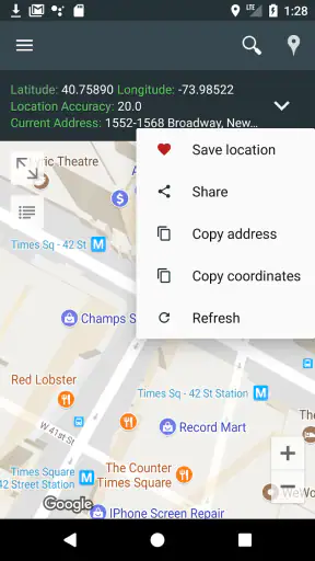 現在地：GPS地図、場所の保存 screenshot