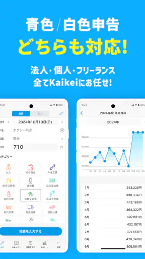 青色申告アプリ Kaikei - 確定申告・複式簿記・会計 screenshot