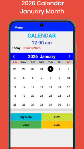 2026 Calendar screenshot