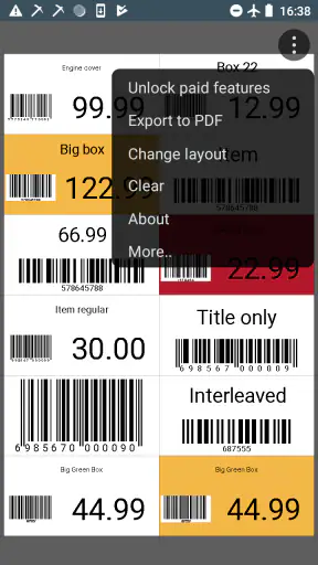 Barcode Generator - labels PDF screenshot