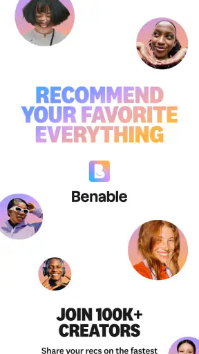 Benable: for influencers & all screenshot