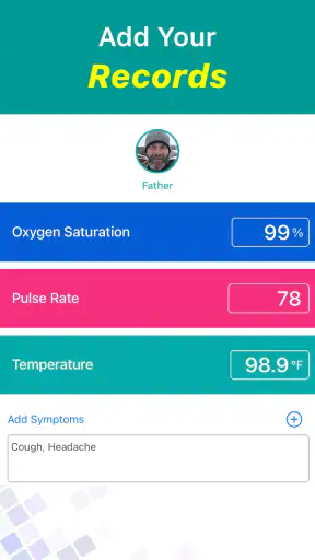 Blood Oxygen & Temperature App screenshot