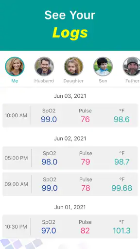 Blood Oxygen & Temperature App screenshot