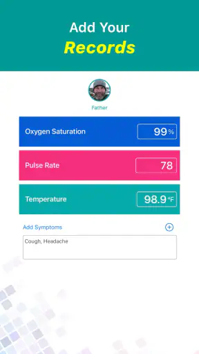 Blood Oxygen & Temperature App screenshot