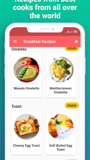 Breakfast Recipes offline screenshot
