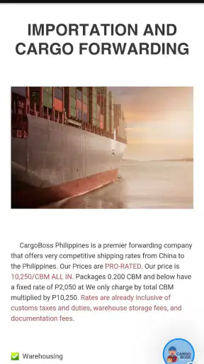 CargoBoss Philippines screenshot