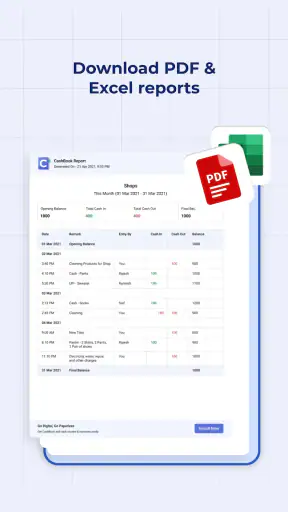 Cash Book: Expenses & Balance screenshot