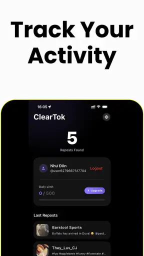 ClearTok: repost remover screenshot