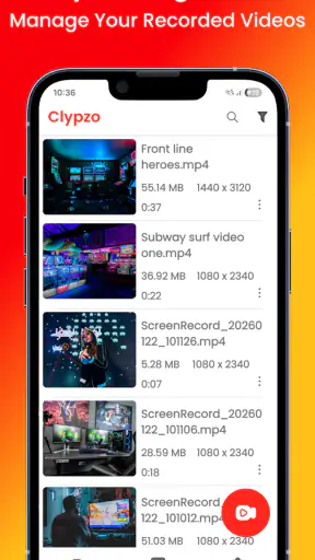 Clypzo: Screen Video Recorder screenshot