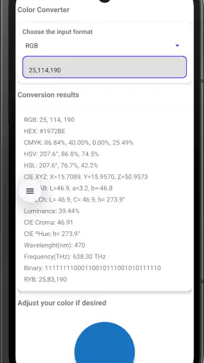 Colorimeter screenshot