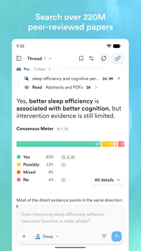 Consensus: AI for Research screenshot