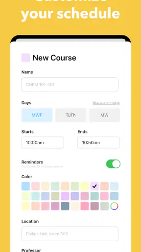 Coursicle screenshot