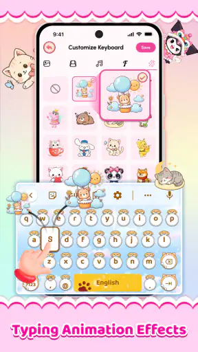 Cute Keyboard: Sounds & Emojis screenshot