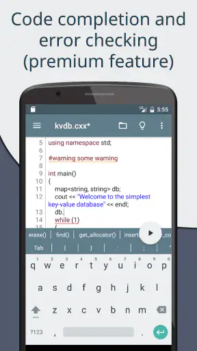 Cxxdroid - C/C++ compiler IDE screenshot