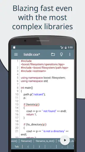 Cxxdroid - C/C++ compiler IDE screenshot