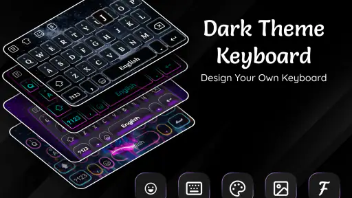 Dark Theme Keyboard-Neon Black screenshot