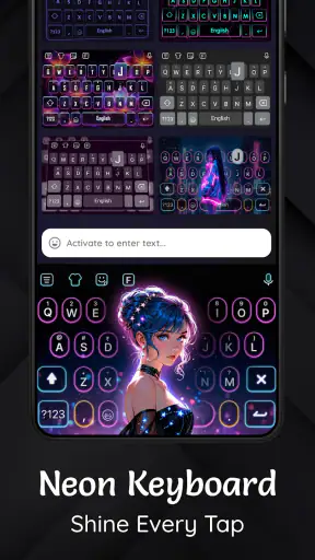 Dark Theme Keyboard-Neon Black screenshot