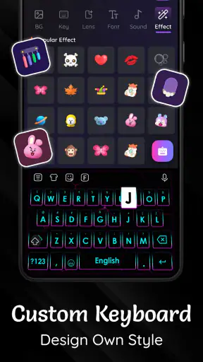 Dark Theme Keyboard-Neon Black screenshot