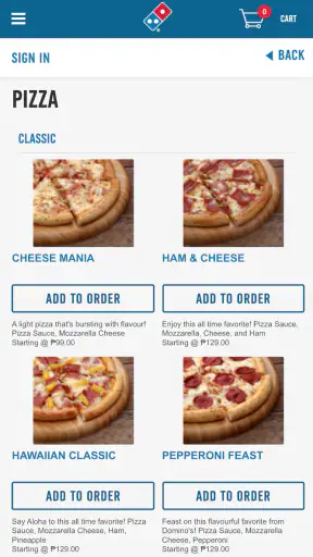 Domino's Pizza Philippines screenshot
